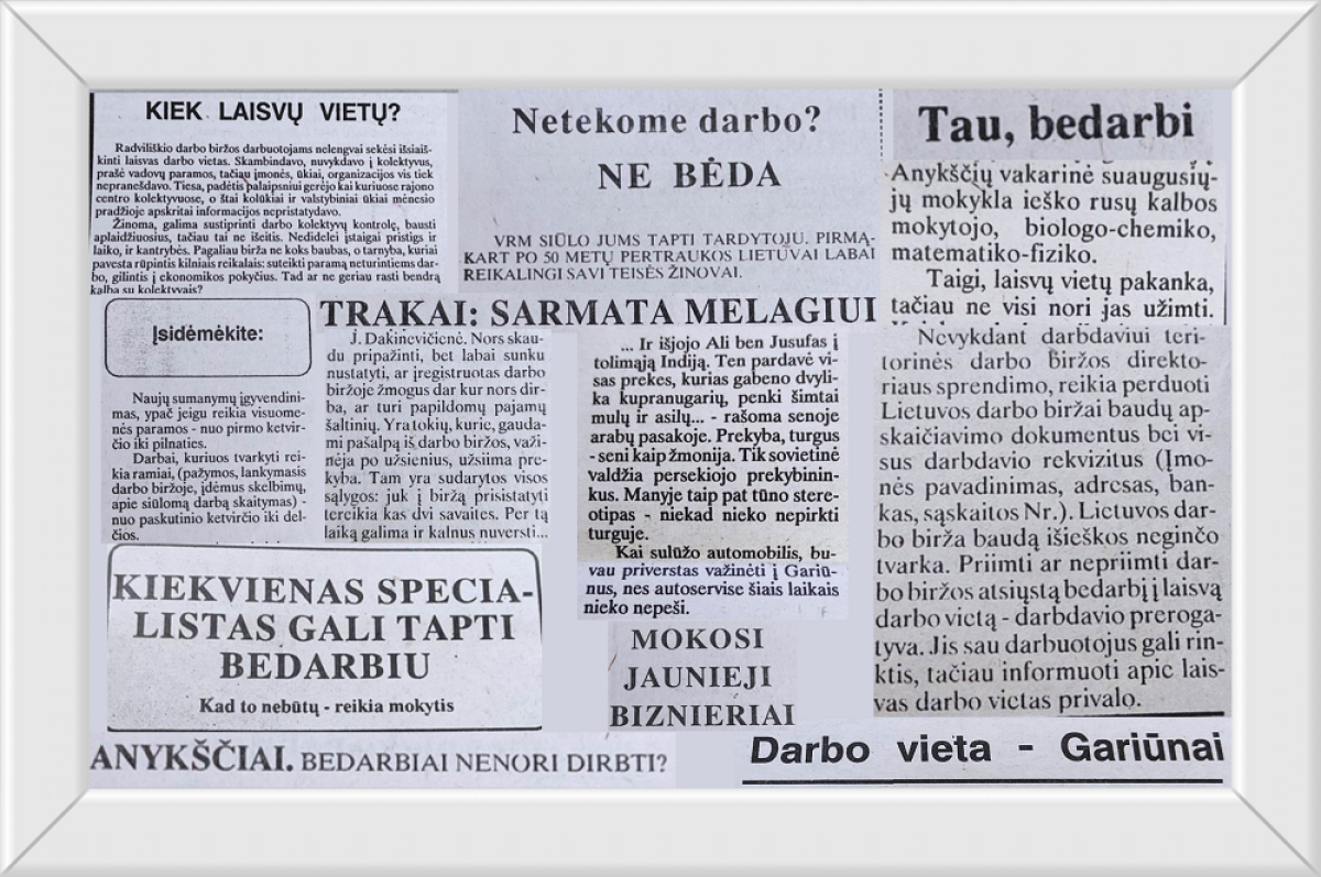 Pirmieji darbo rinkos žingsniai: pašalpos, baudos ir „spekuliantai“
