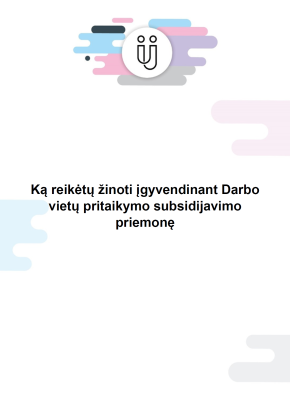 Darbo vietų pritaikymo subsidijavimo atmintinės viršelio nuotrauka Darbo vietų pritaikymo subsidijavimo atmintinės viršelio nuotrauka
